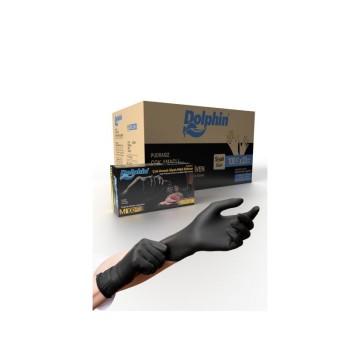 Dolphin Siyah Nitril Muayene Eldiveni - Pudrasız