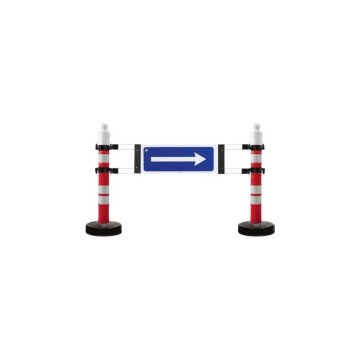 Lamba ve levha takılabilme özelliği ile Katlanır Uyarı Levhalı Bariyer